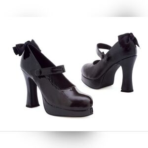 Ellie Mary Jane Style GLENDA Platform Chunk Heel Shoes With Bow Sz. 9